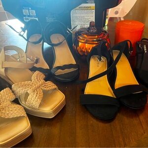 Black and Beige Women's Sandals